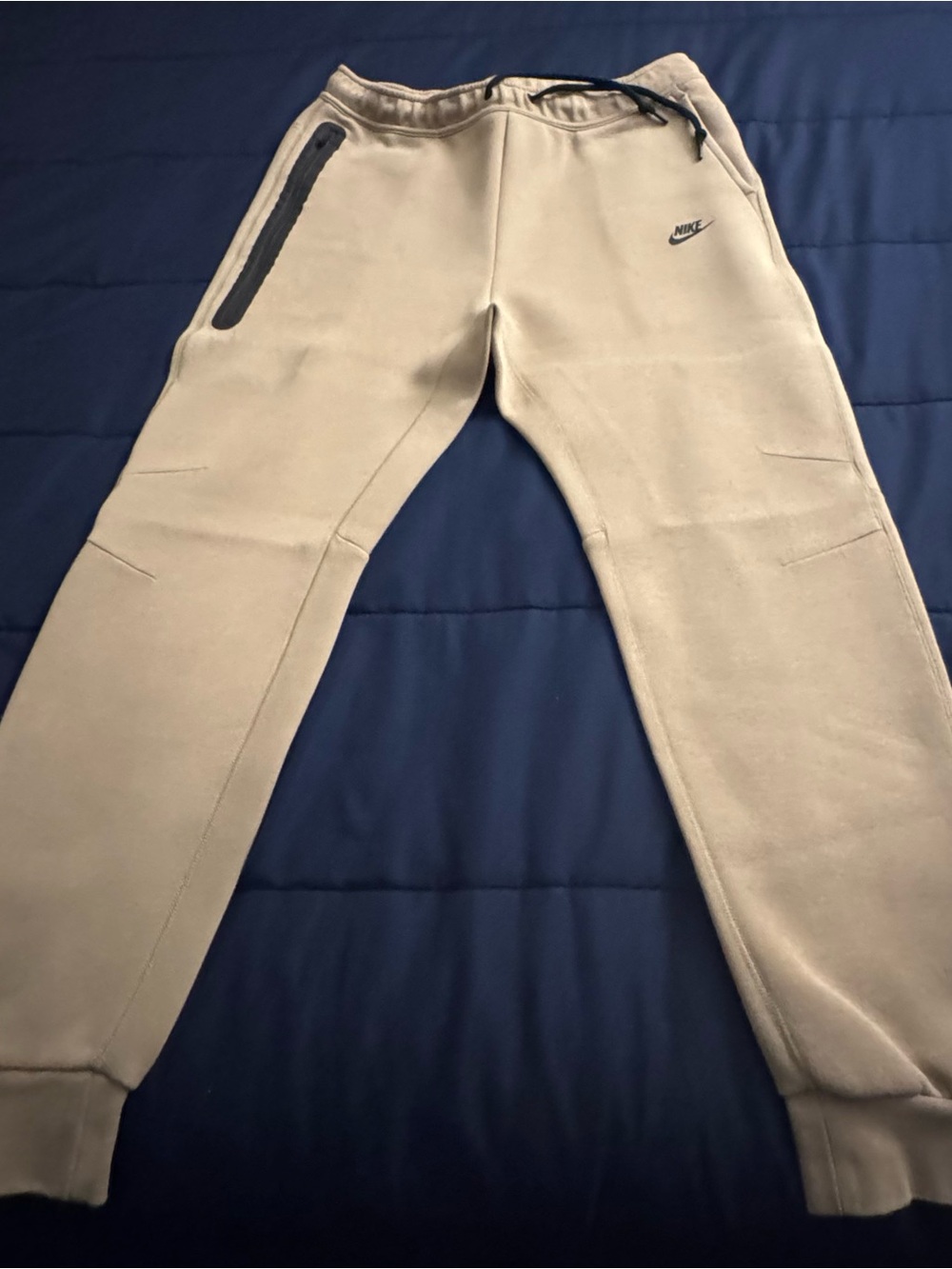 Nike Kids Tan Fleece Joggers with Zipper Pocket